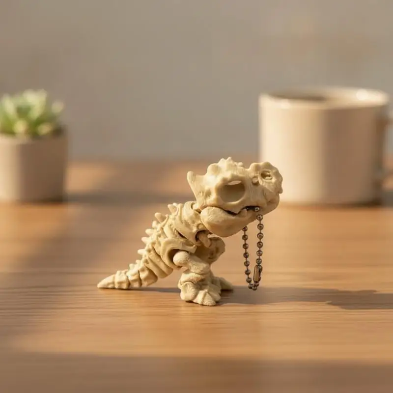 Bewegliches Dinosaurier-Skelett-Ornament, 1 Stück, Bewegliche Gelenke, Exquisite Verarbeitung für Büro-Schreibtisch, Heim-Sideboard-Dekoration, Kreativer Dino – Detail 6