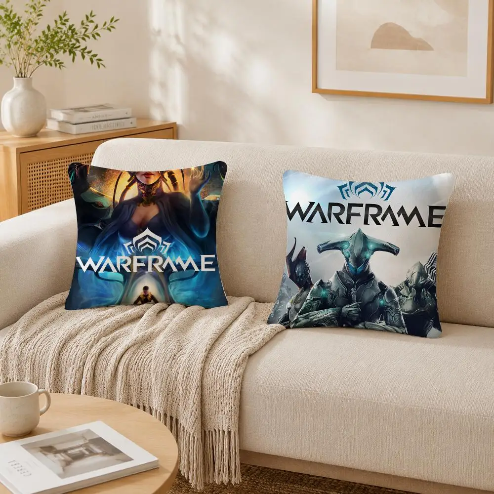 Video Game W-Warframe Cushion Cover Plush Decorative Pillow Case With Hidden Zipper Cutecore Room Decor For Home