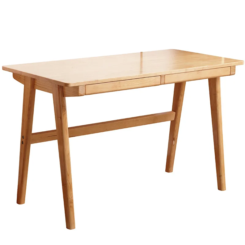 

Nordic solid wood office computer desk household with drawers to write Japanese simple modern study desk