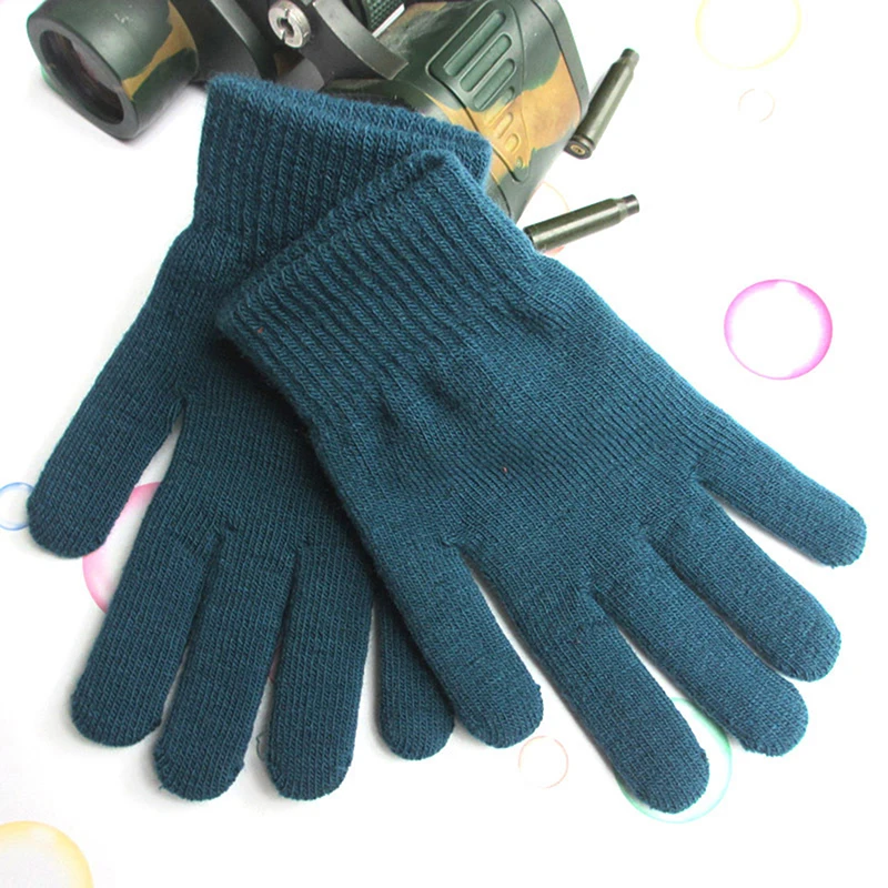 Pluche Handschoenen Dames Heren Herfst Verdikte Effen Kleur Full Finger Wanten Handwarmer Handschoenen Paar Fietshandschoenen Winter Gebreid