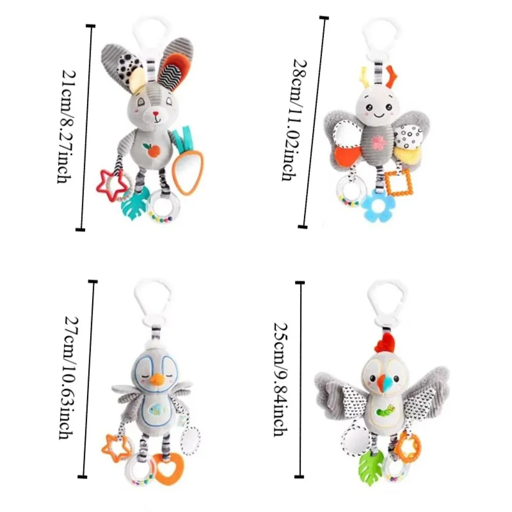 PP coton dessin animé Animal cloche éducation précoce Montessori nouveau-né hochets sensoriel doux hochet dentition 0-12 mois