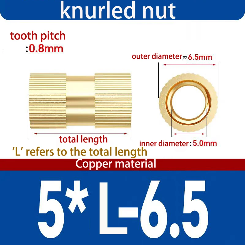Metrische Messing-Gewindeeinsatzmutter, gerändelte Kupfereinsätze, thermisch eingepresstes Befestigungselement für 3D-gedruckte Kunststoffteile – Detail 6