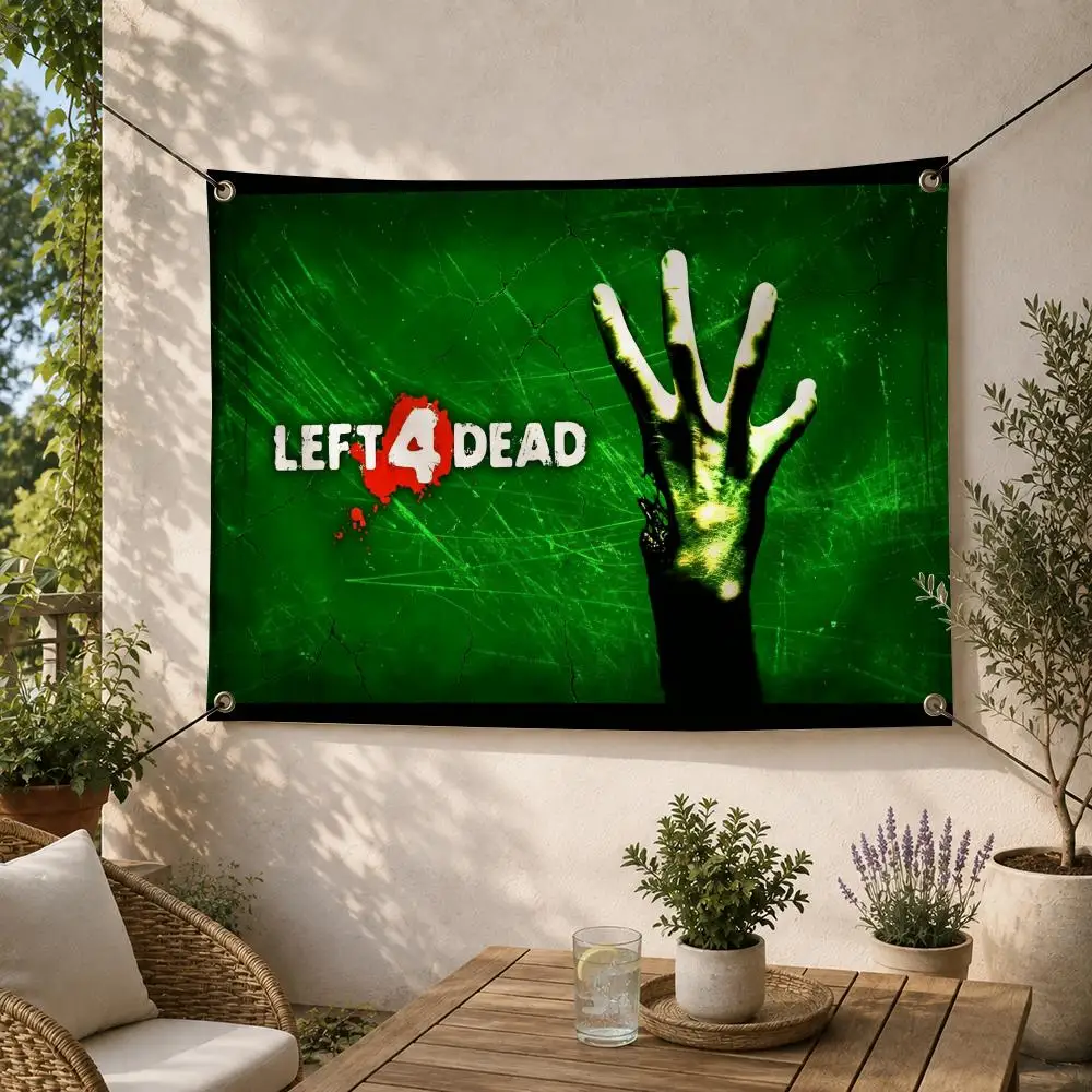 Game Zombie L-Left 4 Dead Flags Decorative Flag Banner for Outdoor Garden Yard Camping Party Home Wall Hanging Decor