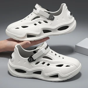 Fashionable Men's Slippers, Water Wading Shoes, River Tracing Shoes, Perforated Shoes, Indoor and Outdoor Casual Slippers