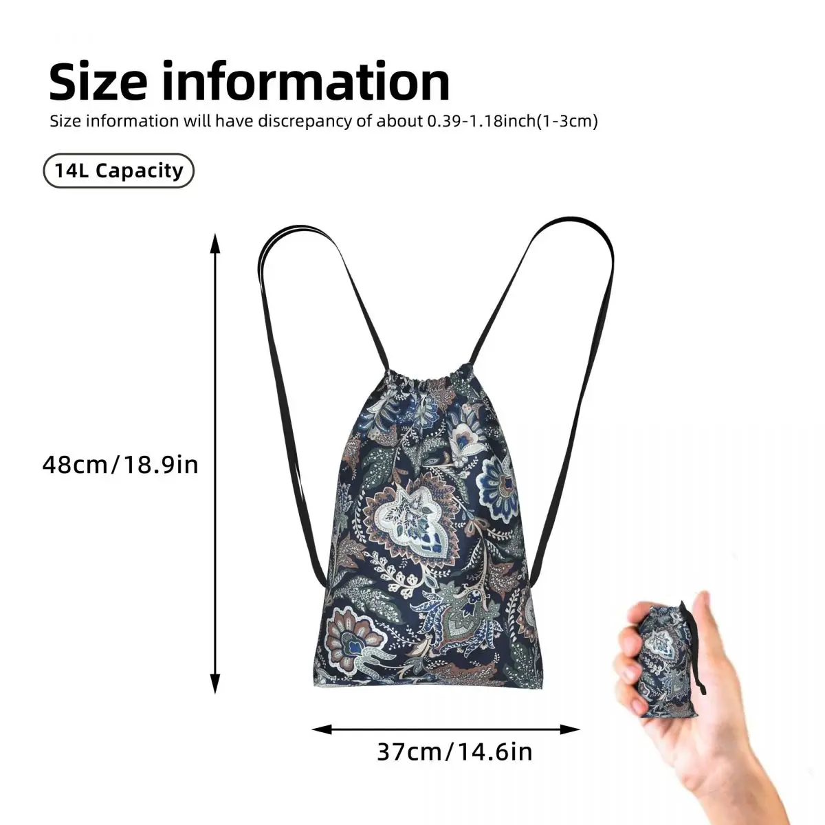 Vera Bradley Pattern Colorful Drawstring Backpack hiking cycling Bag Lightweight Foldable Storage Drawstring Bag for Men Women
