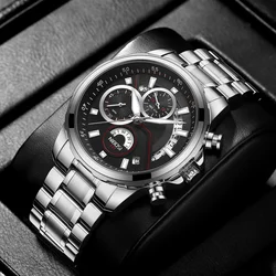 NIBOSI 2024 Luxury Men Wristwatches Luminous Chronograph Sport Man Watch Waterproof Military Quartz Male Clock Relogio Masculino