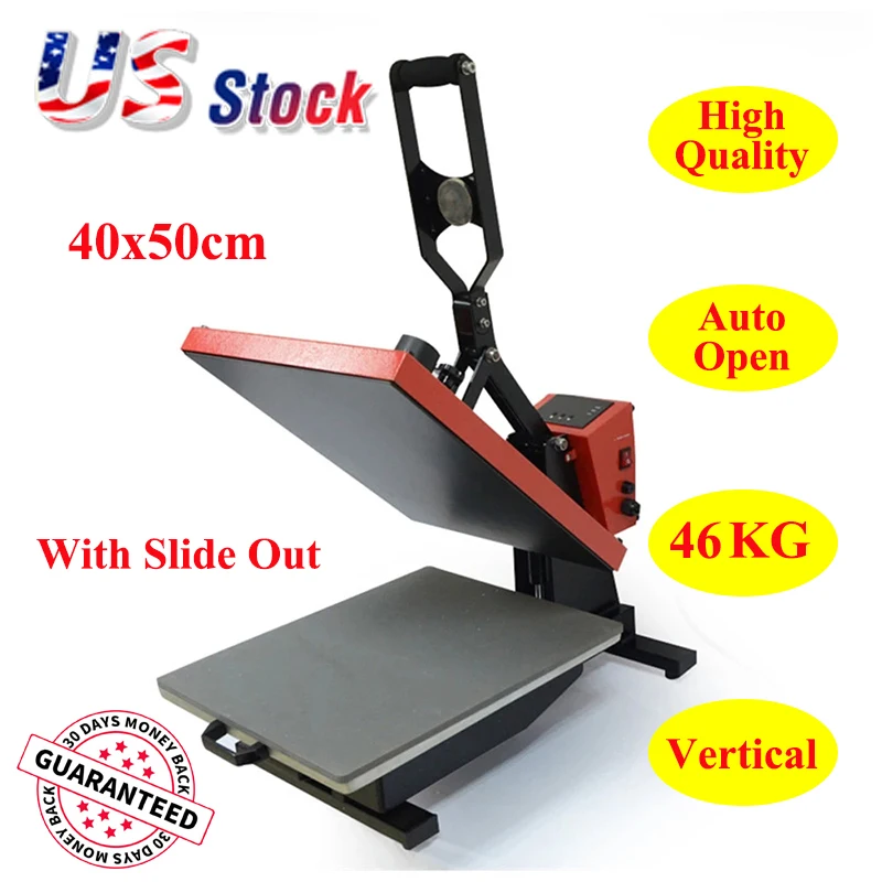 

US Stock 40 x 50cm High Pressure Auto Open Slide Out Drawer Heat Press Machine for T-shirt Sublimation Transfer Printing Bulk