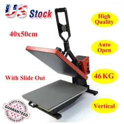 US Stock 40 x 50cm High Pressure Auto Open Slide Out Drawer Heat Press Machine for T-shirt Sublimation Transfer Printing Bulk