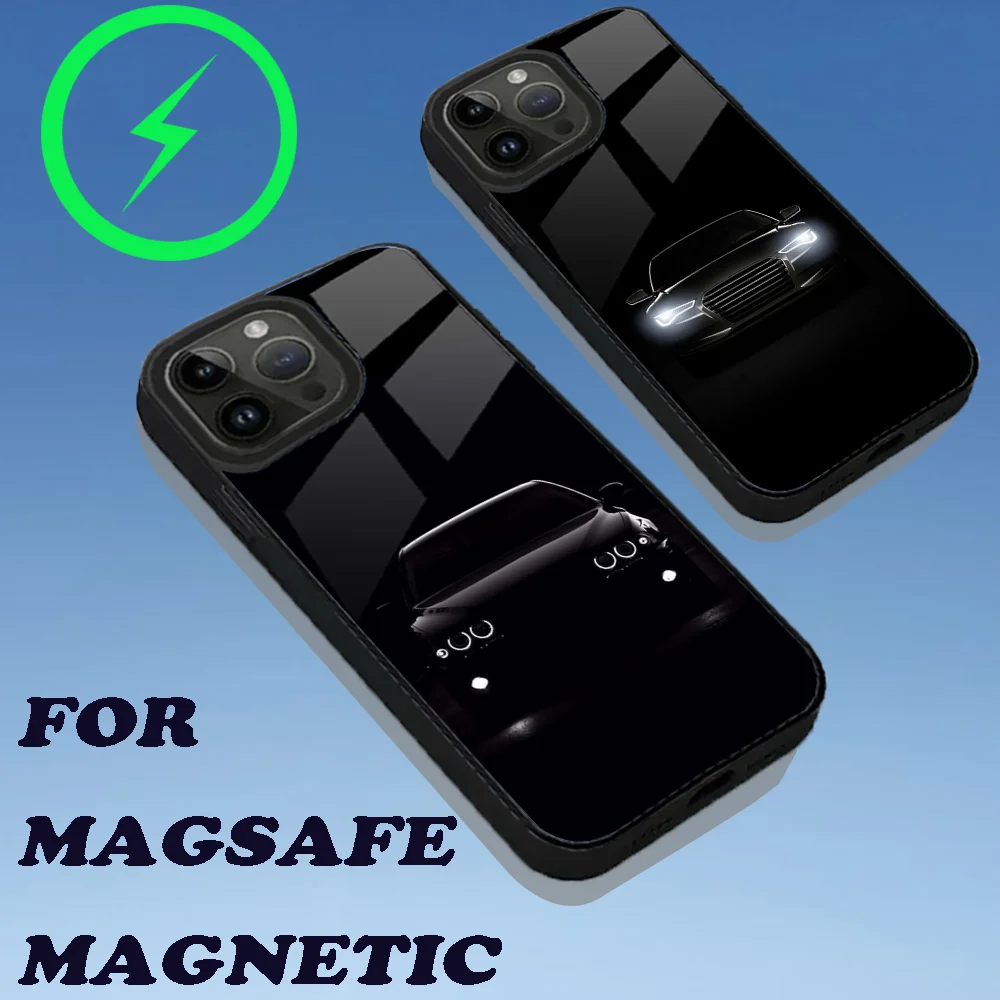 Phone Case For iPhone 16,15,14,13,12,11,Plus,Pro,Max Mini Magsafe Sport car A-Audis R-S Magnetic Wireless Charging