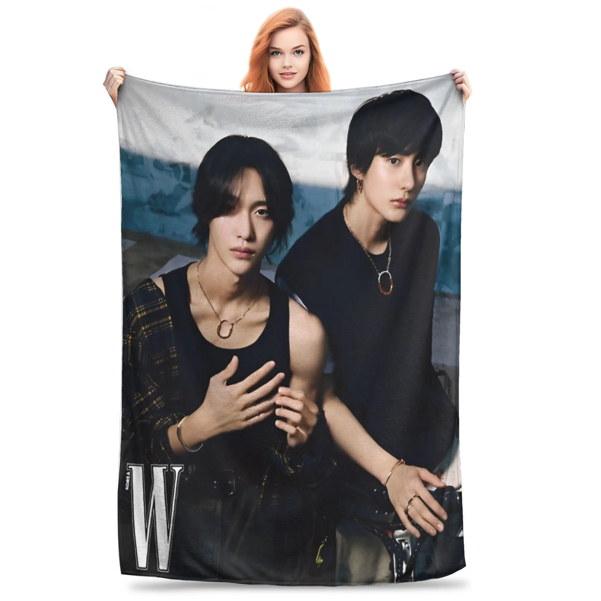 

RIIZE wonbin & anton Blanket Flannel Cozy Soft Throw Blanket for Bedroom Rug Piece