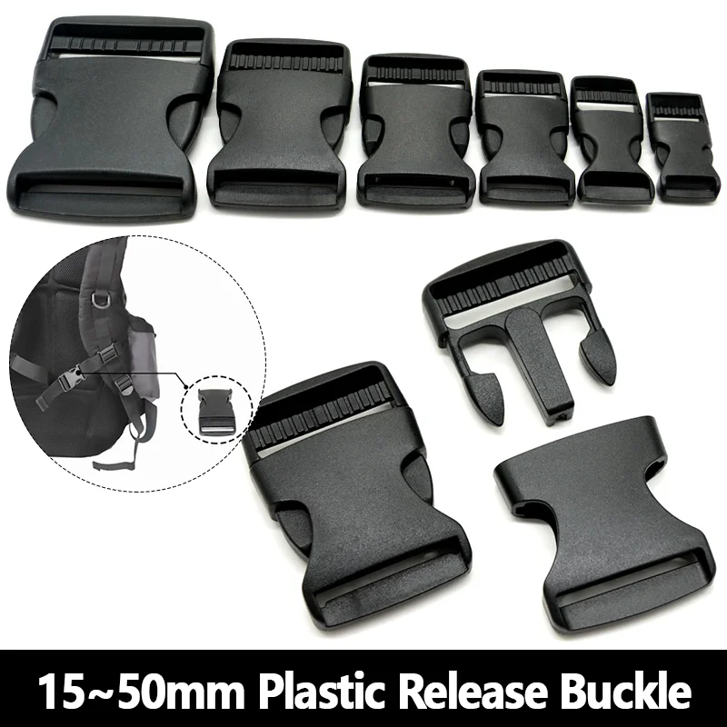 2/5/10Pcs Plastic Side Release Buckles Dual Adjustable 15 20 25 32 38 50mm Backpack Belt Bag Strap Webbing Buckle Parts