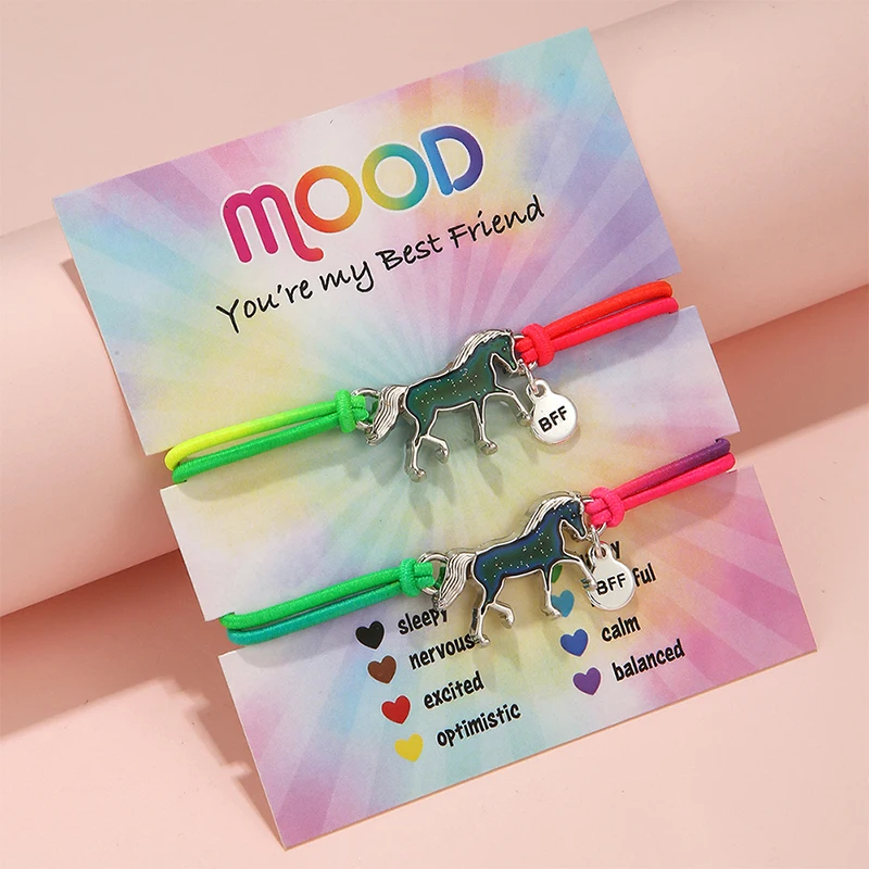 Xbessc – 16 Bracelets Licorne En Bois Colorés Pour Filles, Motifs Fleur Cœur Papillon, Cadeau Anniversaire
