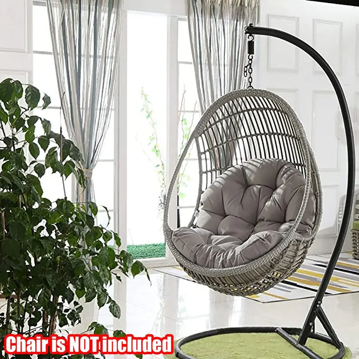【Seat cushion only】Round Hanging Egg Hammock Chair, Swing Seat Cushion, Thick Nest, Back for Indoor and Outdoor Patio