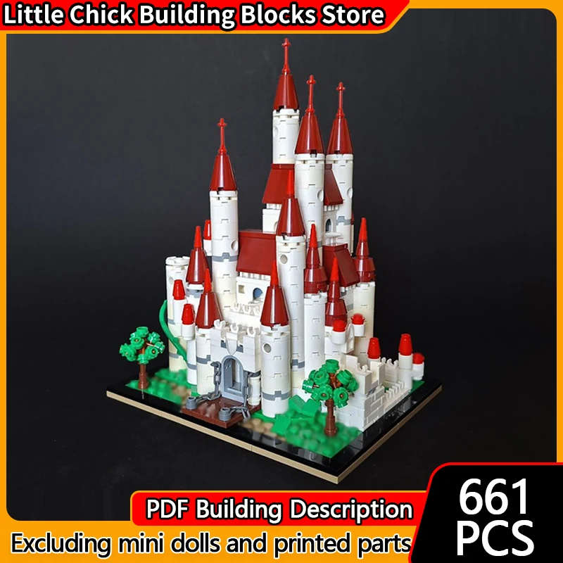 

Модель City Street View MOC, строительные кирпичи, замок белого снега, модульная технология, детские праздничные подарки, сборные игрушки, костюм