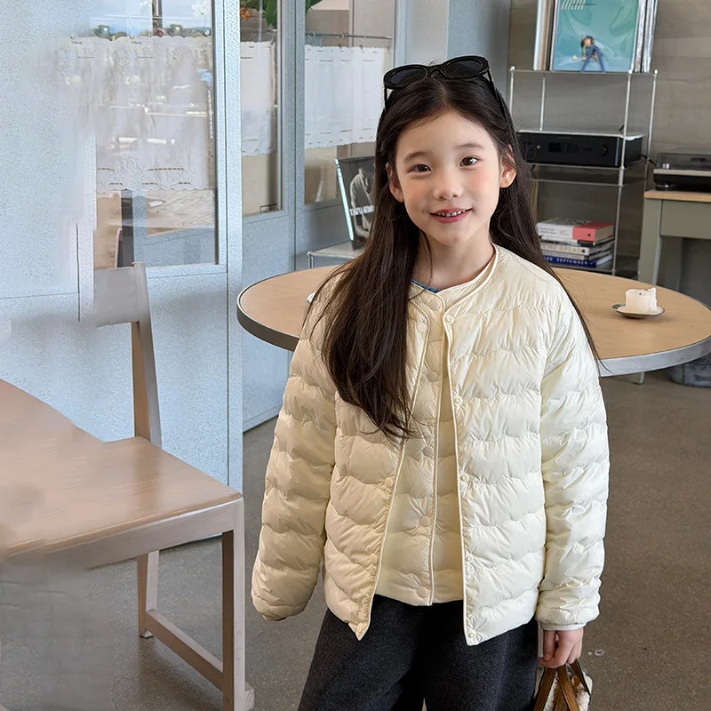 Children's Clothing: White Duck Down, Light and Warm, Heat Storage, Wavy Grid Lock Down Technology, Vest, Down Jacket, Outerwear