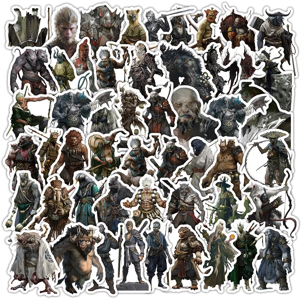 

10/30/50pcs Game Black Myth Wukong Stickers Cool Characters Sticker Aesthetics Laptop Skateboard Phone Waterproof Wukong Decal