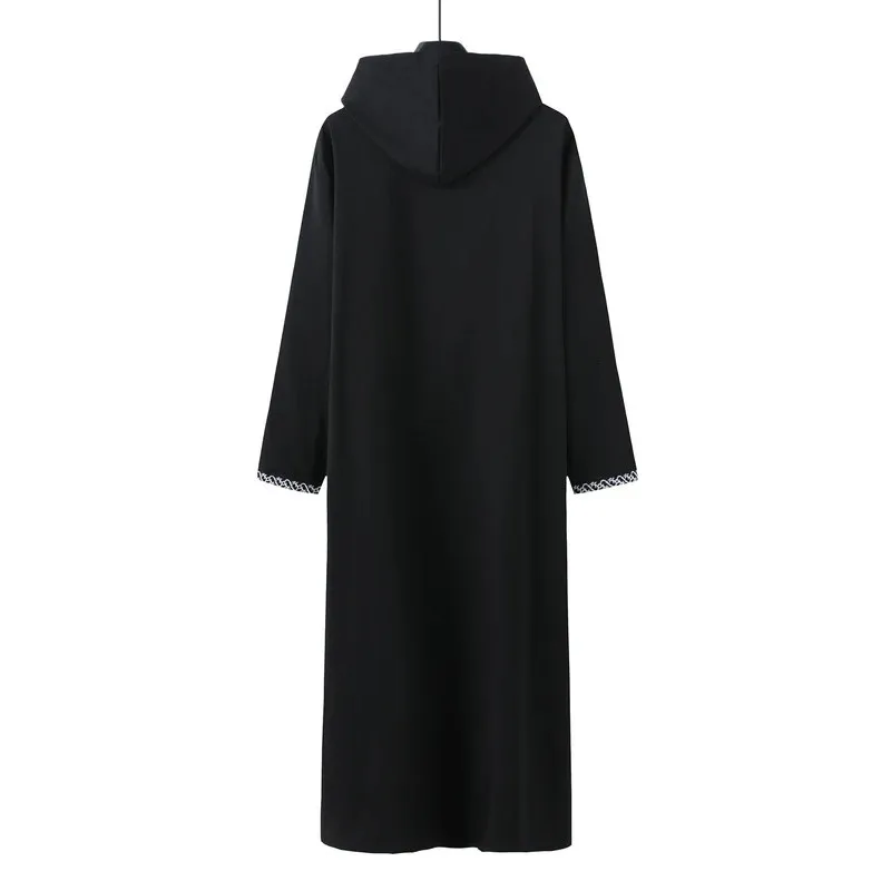 Abito ampio con cappuccio da uomo nuovo Abito da uomo musulmano a maniche lunghe ricamato di lusso Juba Abito tradizionale da uomo