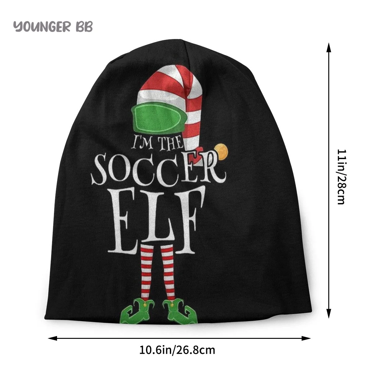 Bonnet Hats Football Men Women's Knitting Hat I'm The Soccer Elf Matching Team  Winter Warm Cap Beanies Thermal Elastic Caps