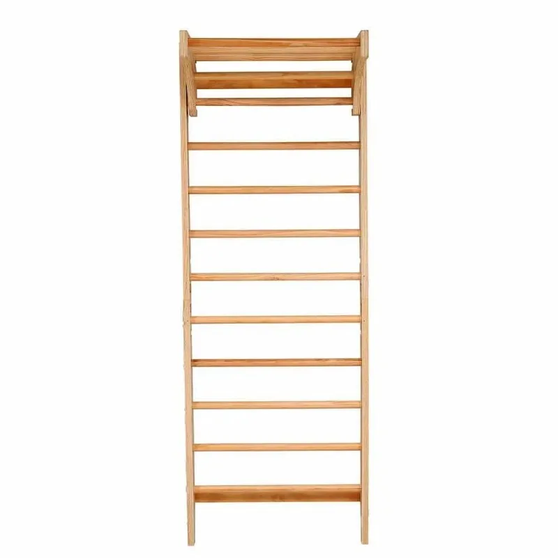

Wooden Climbing Frame Indoor Playground Wall Mount Ladder Swedish Home Gym Wall Bar Wooden Swedish Ladder Pilates Wall Hanger