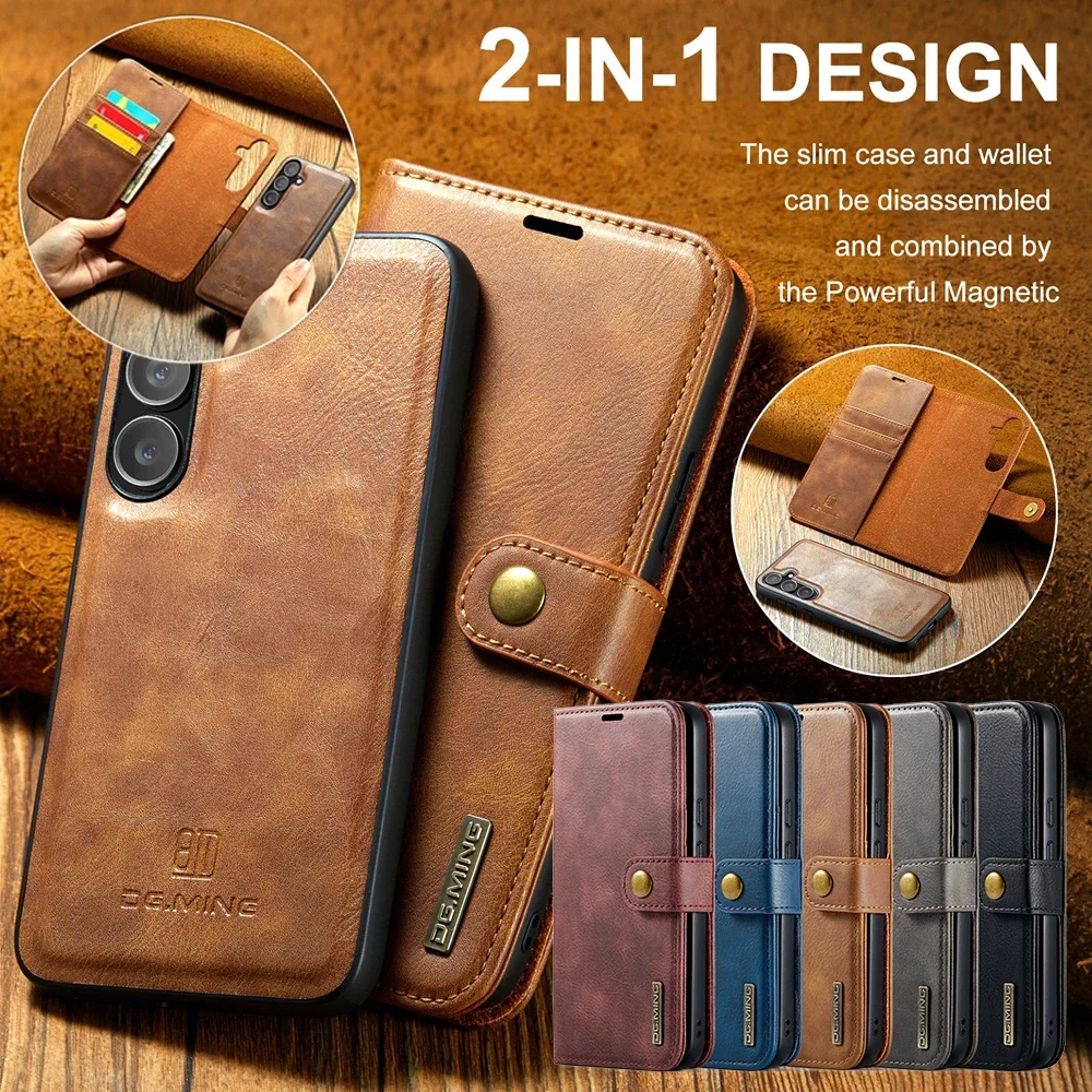 

2 in 1 Detachable Magnetic Wallet Case For Samsung A72 A55 A54 A53 A52 A42 A36 A35 A34 A33 A32 A15 A14 A13 A12 4G 5G Flip Cover