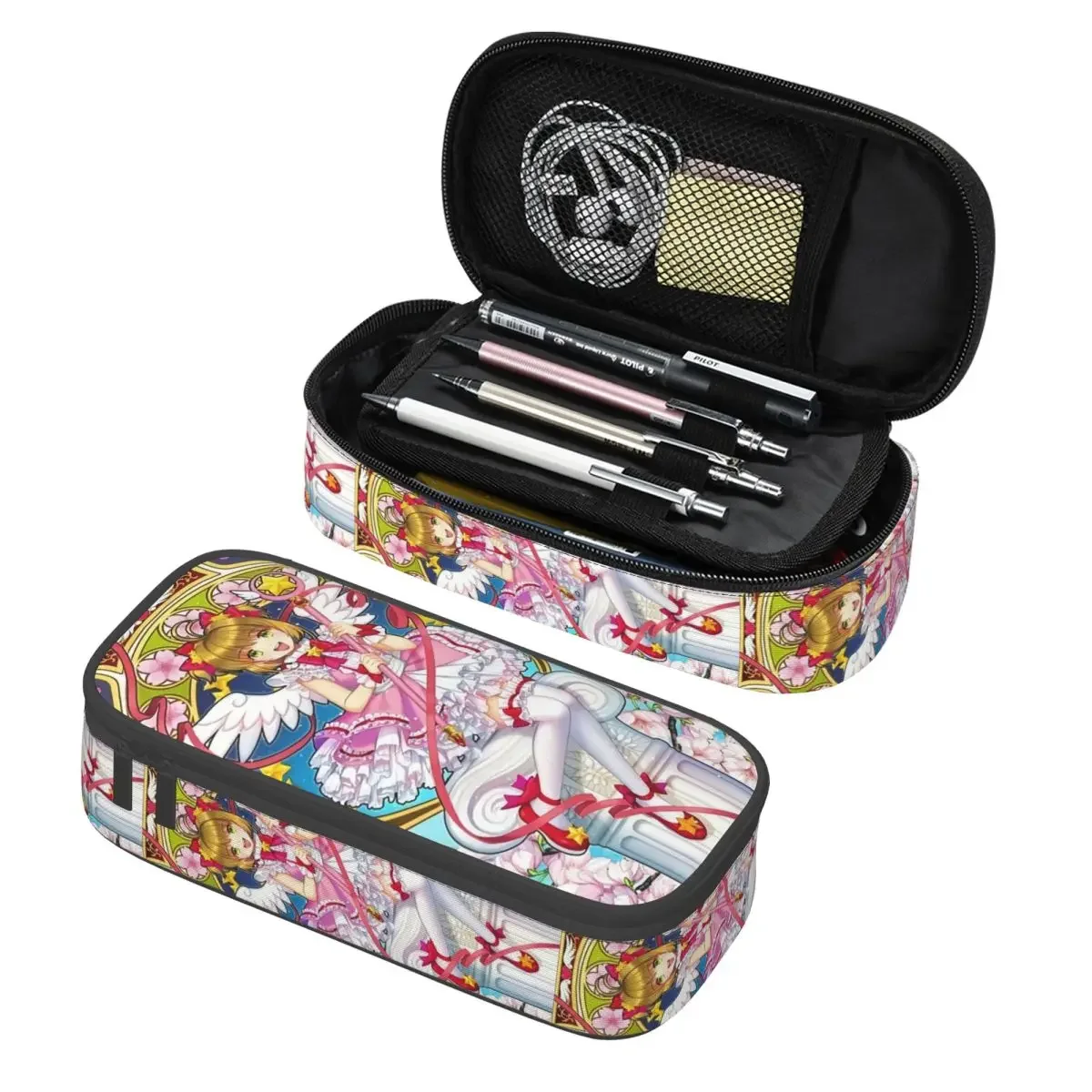 Custom Japanese Anime Cardcaptors Sakuras Cartoon Cute Pencil Case Boys Gilrs Large Capacity Pencil Box School Accessories