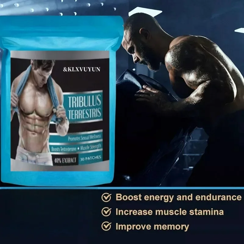Patch d'extrait Tribulus Terrestris - Booster de testostérone -1 sacs 32 patchs Fourniture de 1 mois