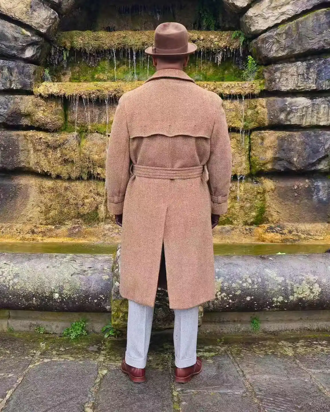 متعرجة الرجال دعوى 1 قطعة معطف طويل السترة الصوفية الشتاء مخصص مكتب رسمي سترة العريس الزفاف سهرة الملك معطف #2