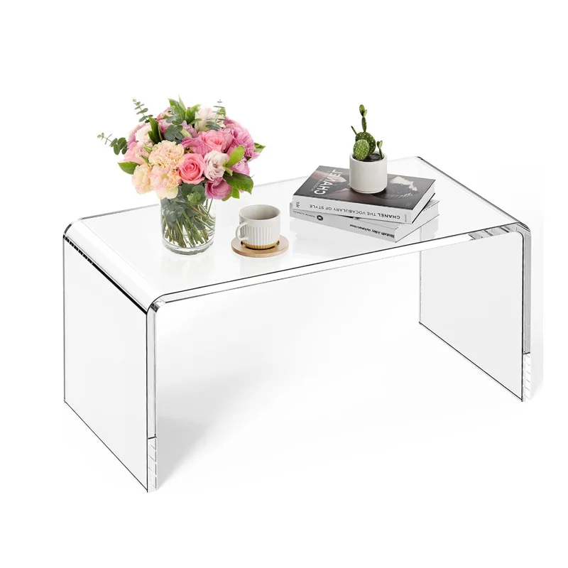 

U-shaped transparent shelf acrylic coffee table bedroom living room storage transparent cabinet