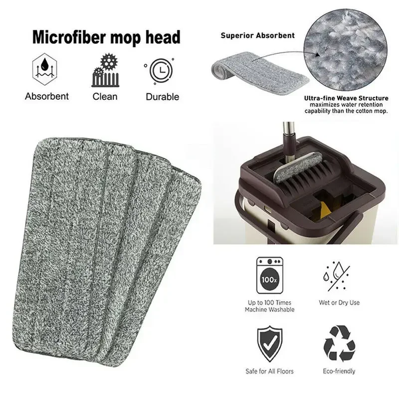 1/2/5/10 pcs Floor Cleaning Supplies Mop Cloth Replacement Microfiber Washable Spray Dust Mop Household Mop Head Cleaning Pad