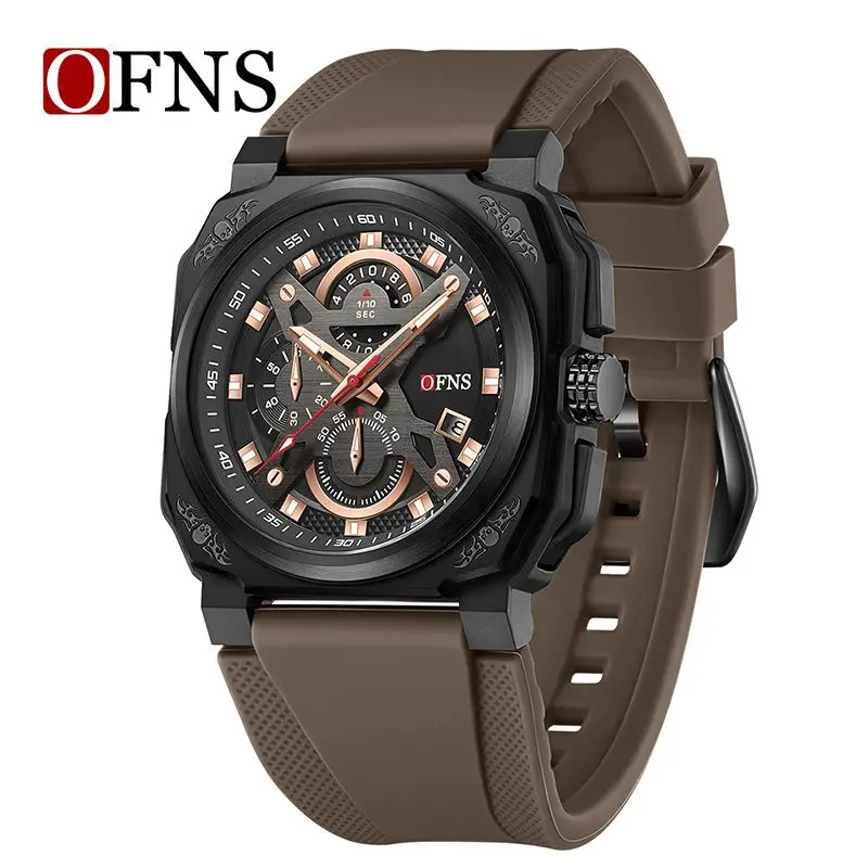 

Ofns 8022 Sport Men Watch Top Brand Luxury Military Chronograph Date Waterproof Male Clock Silicone Quartz Original Wristwatches