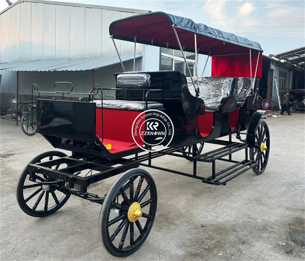 Premium Vintage European Horse Carriage Luxury Sightseeing Tourist Horse Carriage for Theme Resort