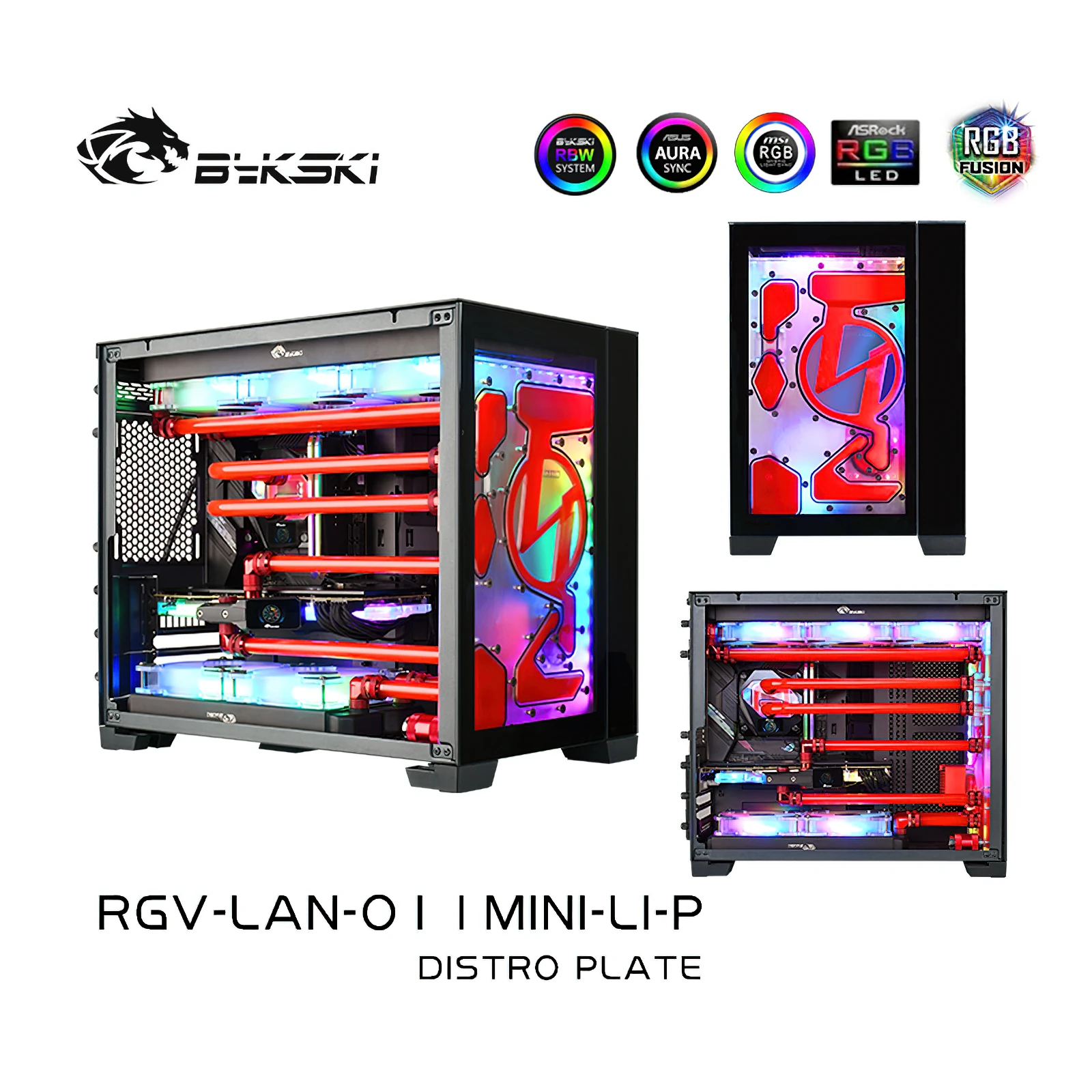 Bykski Distro Plate Water Cooling Kit for LianLi O11MINI Chassis Case CPU GPU RGB RGV-LAN-O11MINI-LI-P