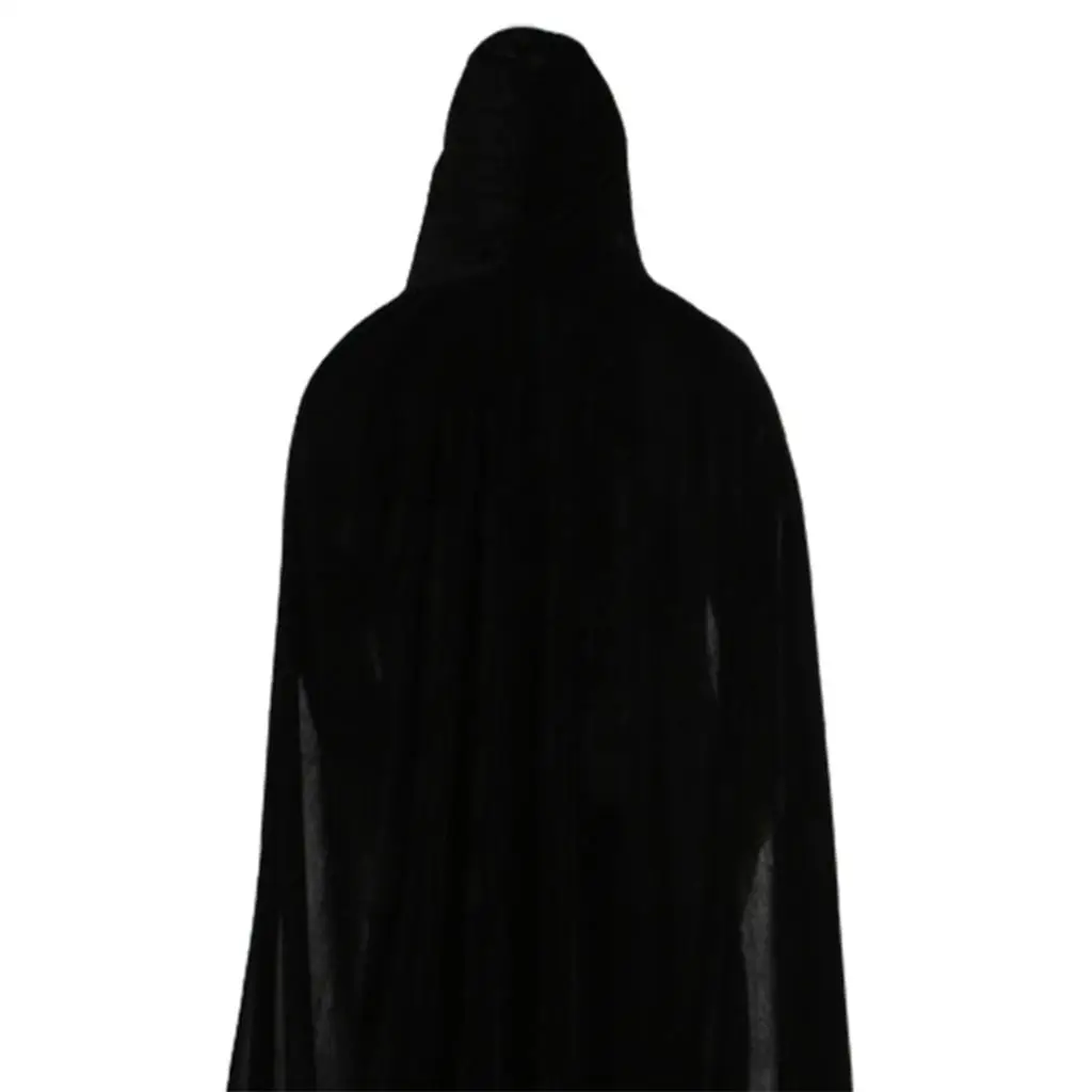 Gothic Velvet Cloak with Hood for Halloween Adult Unisex Costume Cape Long Vampire Wizard Witch Cosplay Party Wear