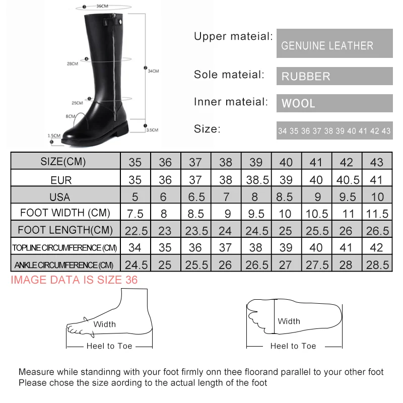 AIYUQI 2024 New Women Winter Boots Genuine Leather Big Size 41 42 43 Wool Long Boots Women Zipper Riding Boots Women