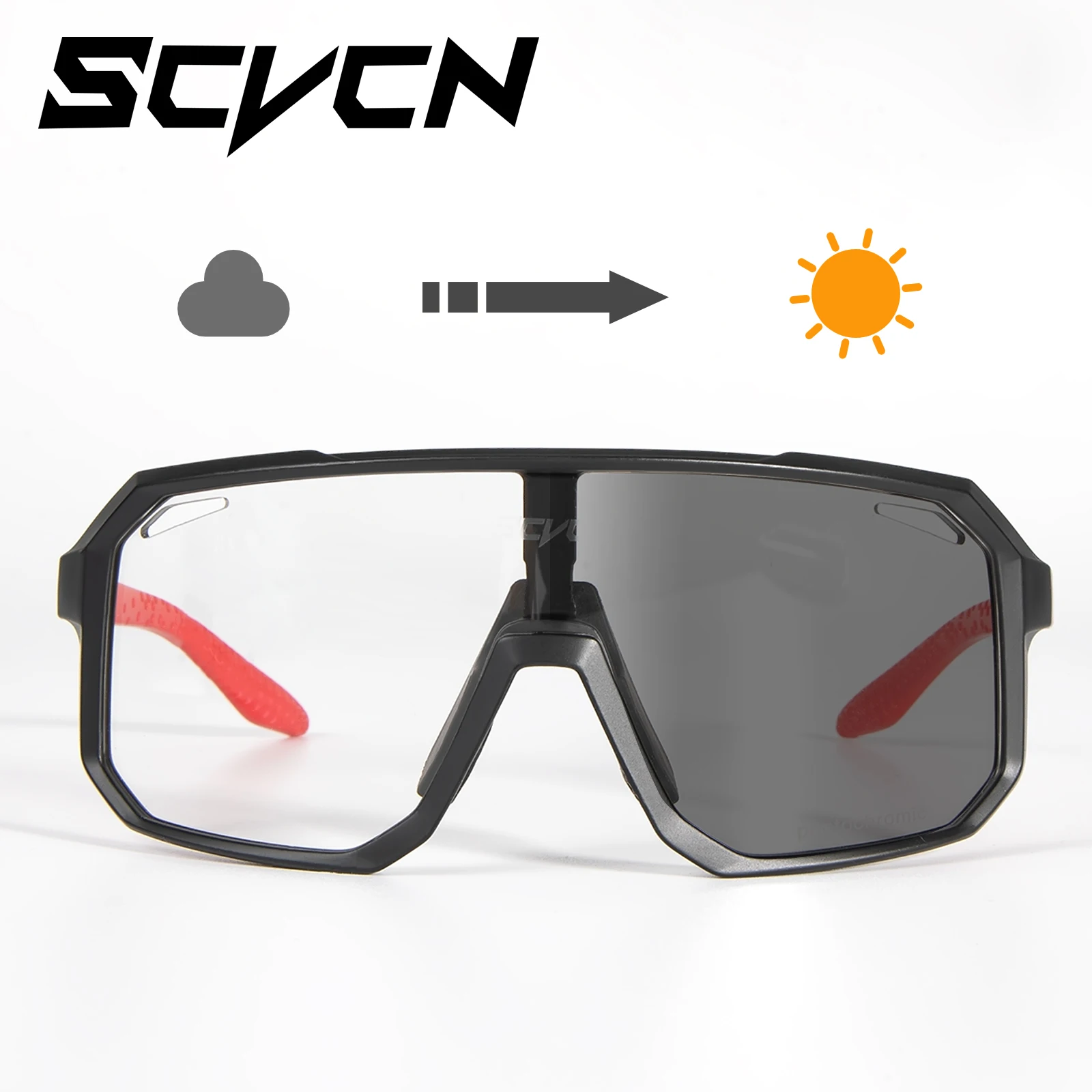 SCVCN Photochromic Cycling Sunglasses Men MTB bike Sports Cycling Glasses Goggles UV400 Woman Bicycle Riding Driving Glasses