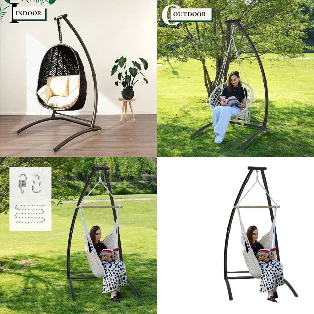 

Прочная стальная подставка для качелей-гамака, идеально подходит для использования в помещении или на открытом воздухе (сиденье в комплект не входит)