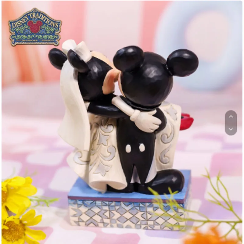 Disney original kit de garagem mickey e minnie casamento 160mm anime figuras ação brinquedos para meninos presente modelo ornamentos