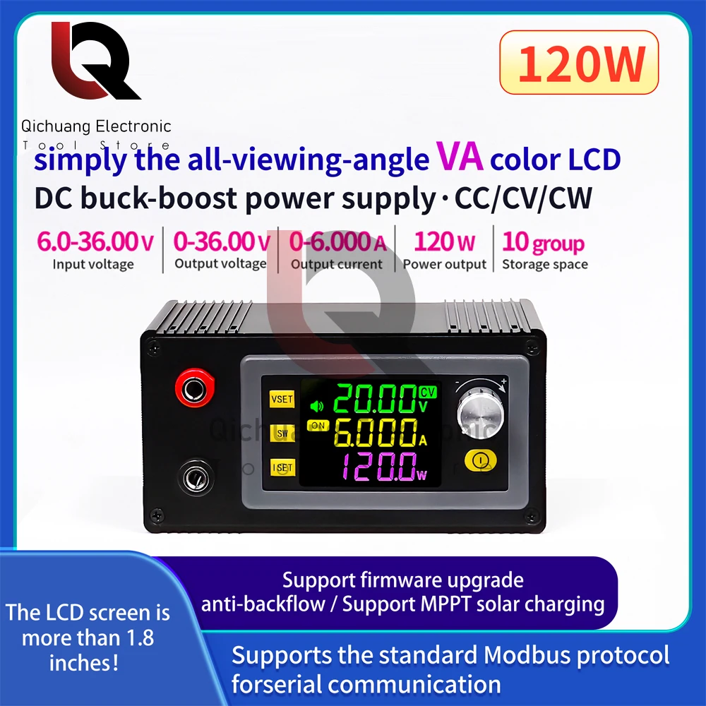 Dc 6v-36v 0-36v 5a 600w 120w cnc ayarlanabilir dc voltaj regülatörü cv cc boost adım aşağı güç kaynağı modülü kurulu destek mppt