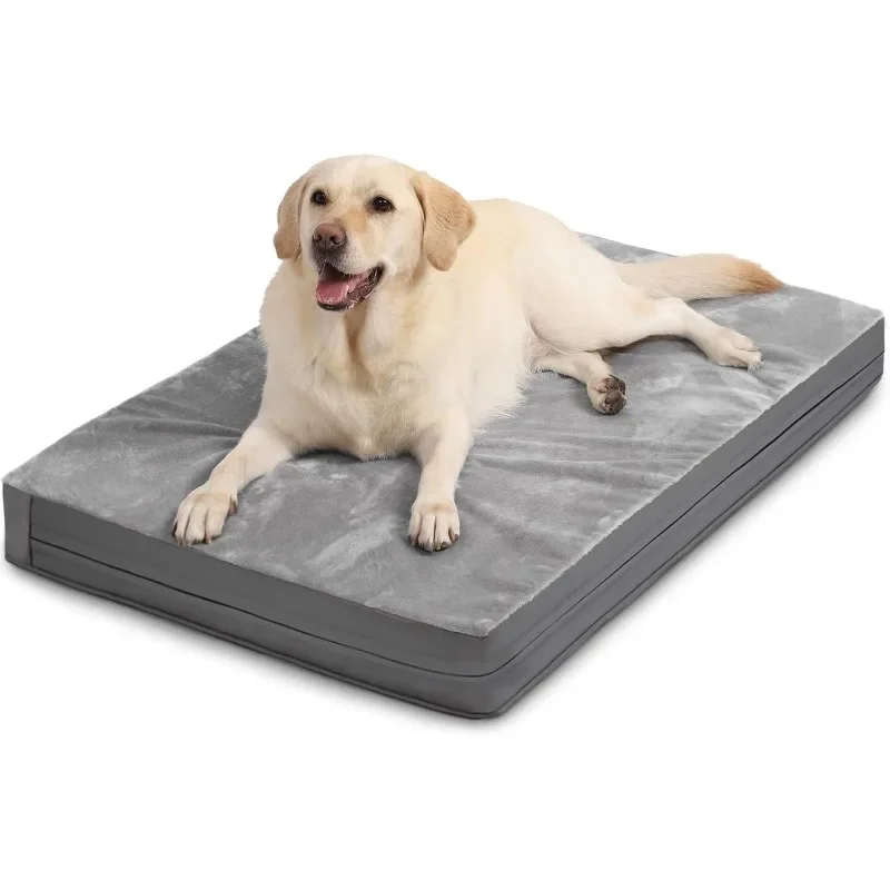 

Waterproof XXL Dog Beds Large Sized Dog, Orthopedic Washable Crate Pad 48 inch, Jumbo XXLarge Foam Pet Bed with Removable Cover