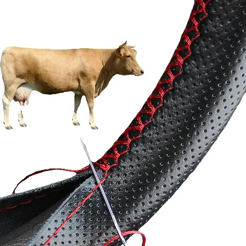 

SEAMETAL чехол на руль из натуральной кожи с иглами и нитками DIY оплетка чехол на руль автомобиля диаметром 37-38 см