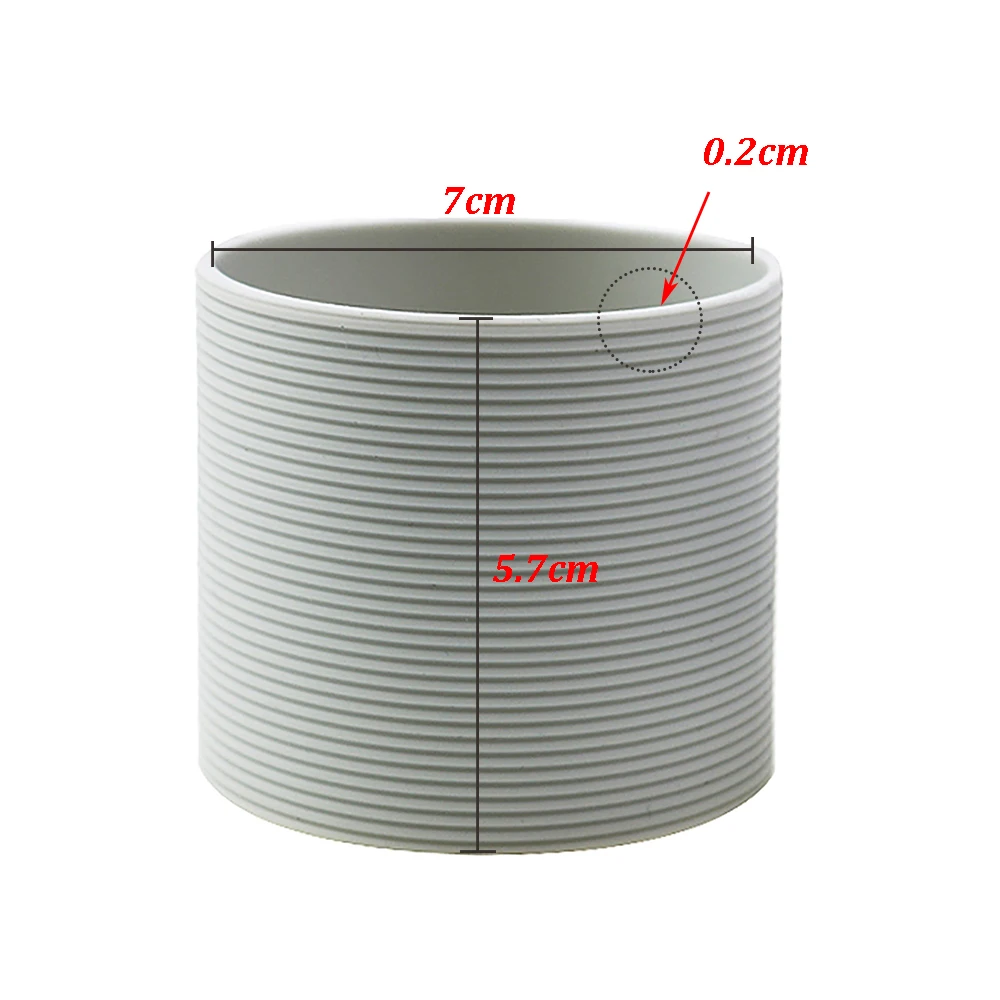 1Pcs 7CM Straight Silica Gel Threaded Cup Middle Cover Glass Water Cup Antiskid Anti Scald Heat Insulation Protective Cover