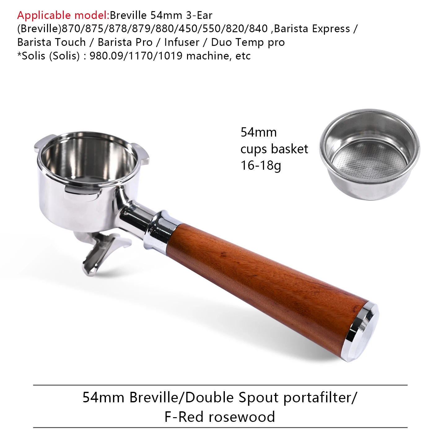 54mm Koffie Dubbele Uitloop Filterhouder Naakt Voor Breville Sage 870 878 879 Filtermand Espressomachine Accessoire Barista Tool