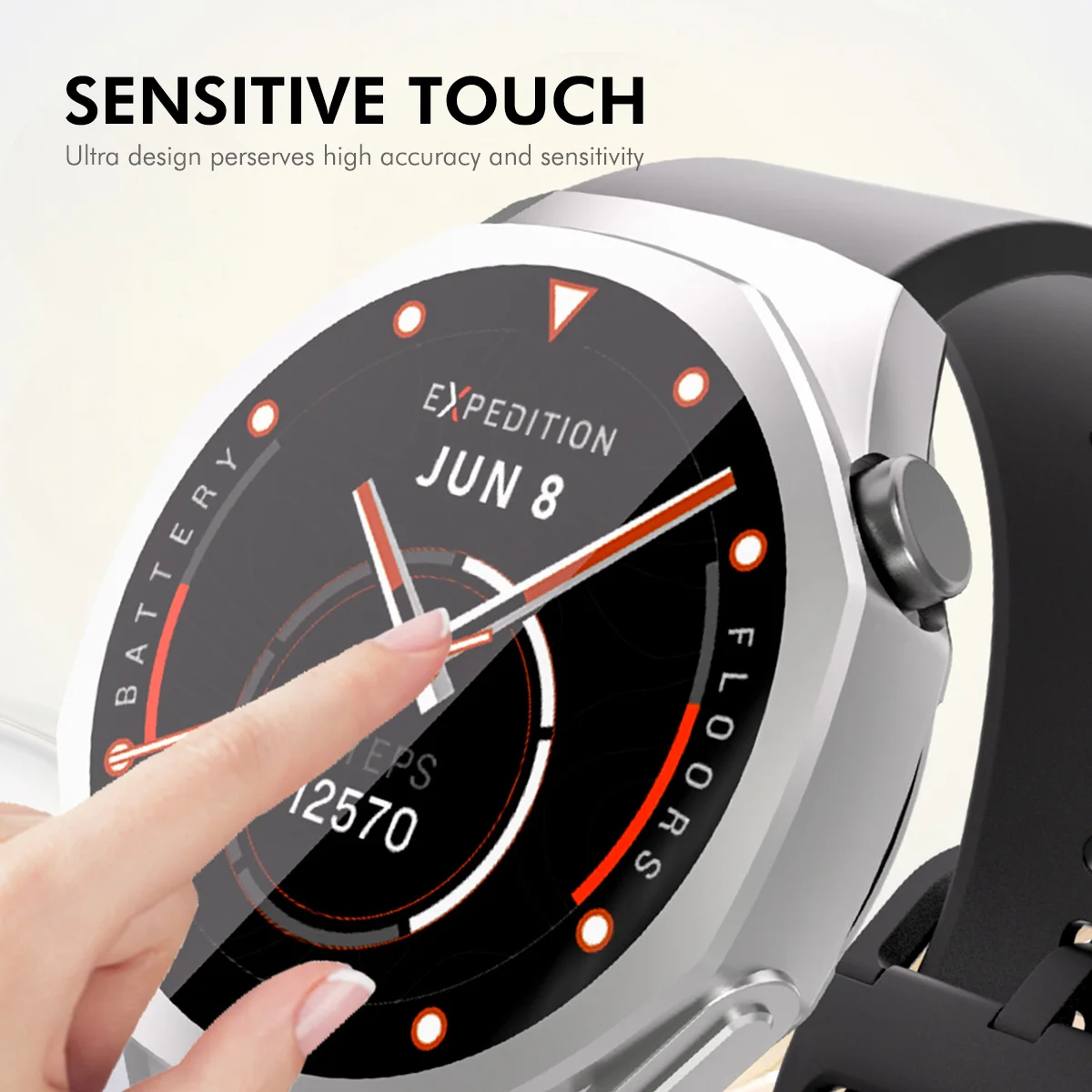 Für Huawei Watch GT 5 Pro 42 mm TPU-Uhrengehäuse ENKAY HAT PRINCE Galvanik-Uhrenabdeckung mit Displayschutzfolie – Rosa