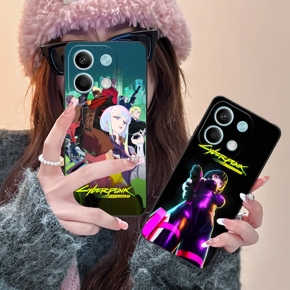 Punk Lucy Sasha Rebecca Phone Case for Xiaomi Redmi Note 13 12 11 10 9 8 7 6 S A Pro Lite Plus 5G Black Smart Cellphones Cover