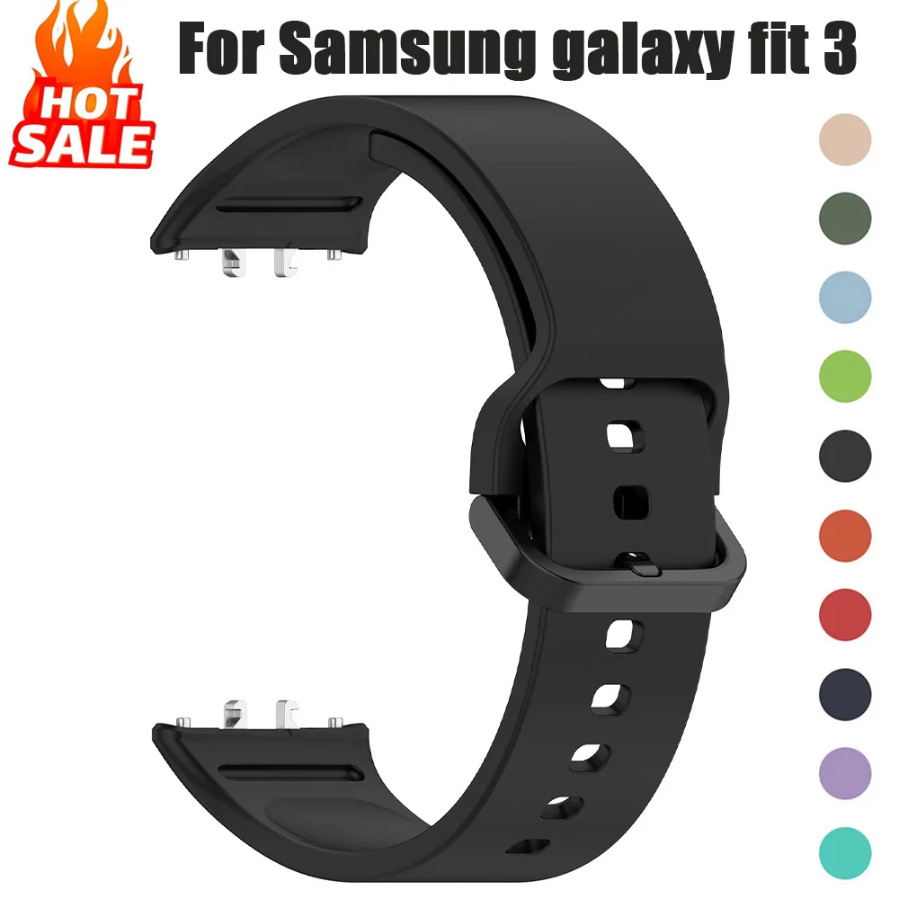 Pulseira de Silicone Original para Samsung Galaxy Fit 3, Acessórios para Smartwatch, Bracelete de Borracha Esportiva para Samsung Galaxy Fit3