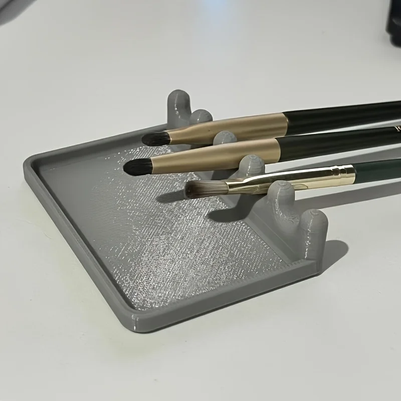 1PC Portable Paint Brush Holder with Drip Tray, Front Tray Easy Clean, Space Saving Organizer for Watercolor Acrylic Painting