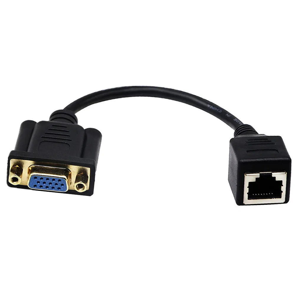 Estensore da RJ45 a VGA maschio a LAN CAT5 CAT6 Cavo Ethernet di rete RJ45 Adattatore femmina Convertitore interruttore aggiuntivo per computer