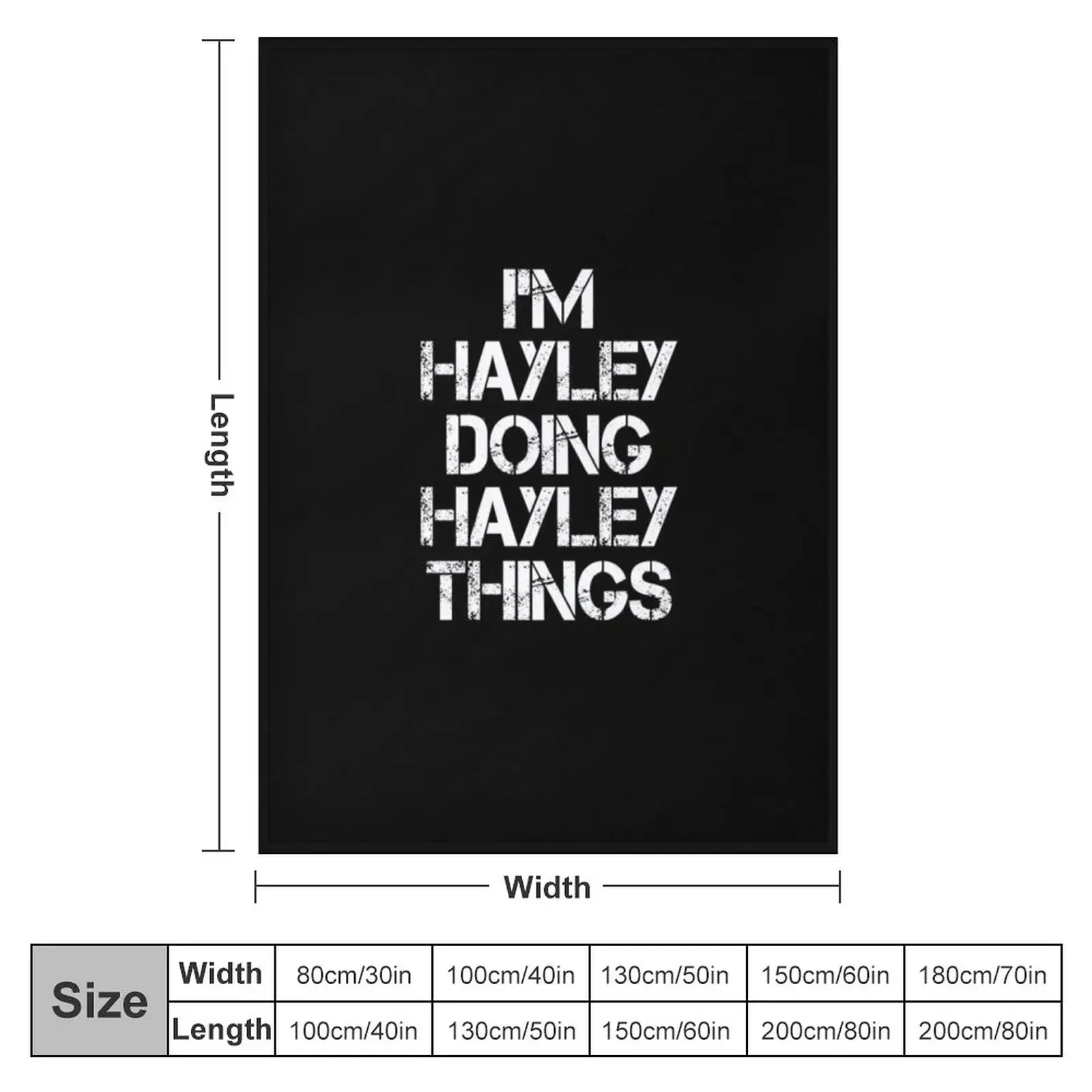 Hayley Name T Shirt - I'm Hayley Doing Hayley Things Name Gift Item Tee Throw Blanket Luxury Bed funny gift Blankets