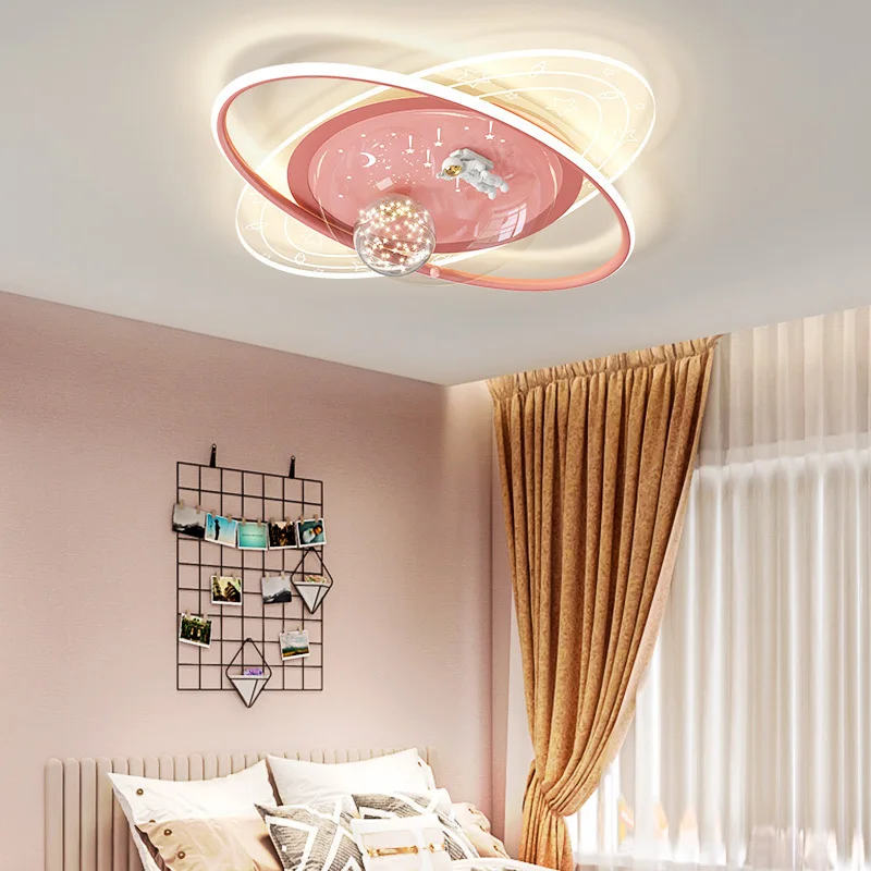 Children's Room Ceiling Light Nordic Creative Planet Cartoon Astronaut Simple Modern Bedroom Light Fixtures For Boys And Girls