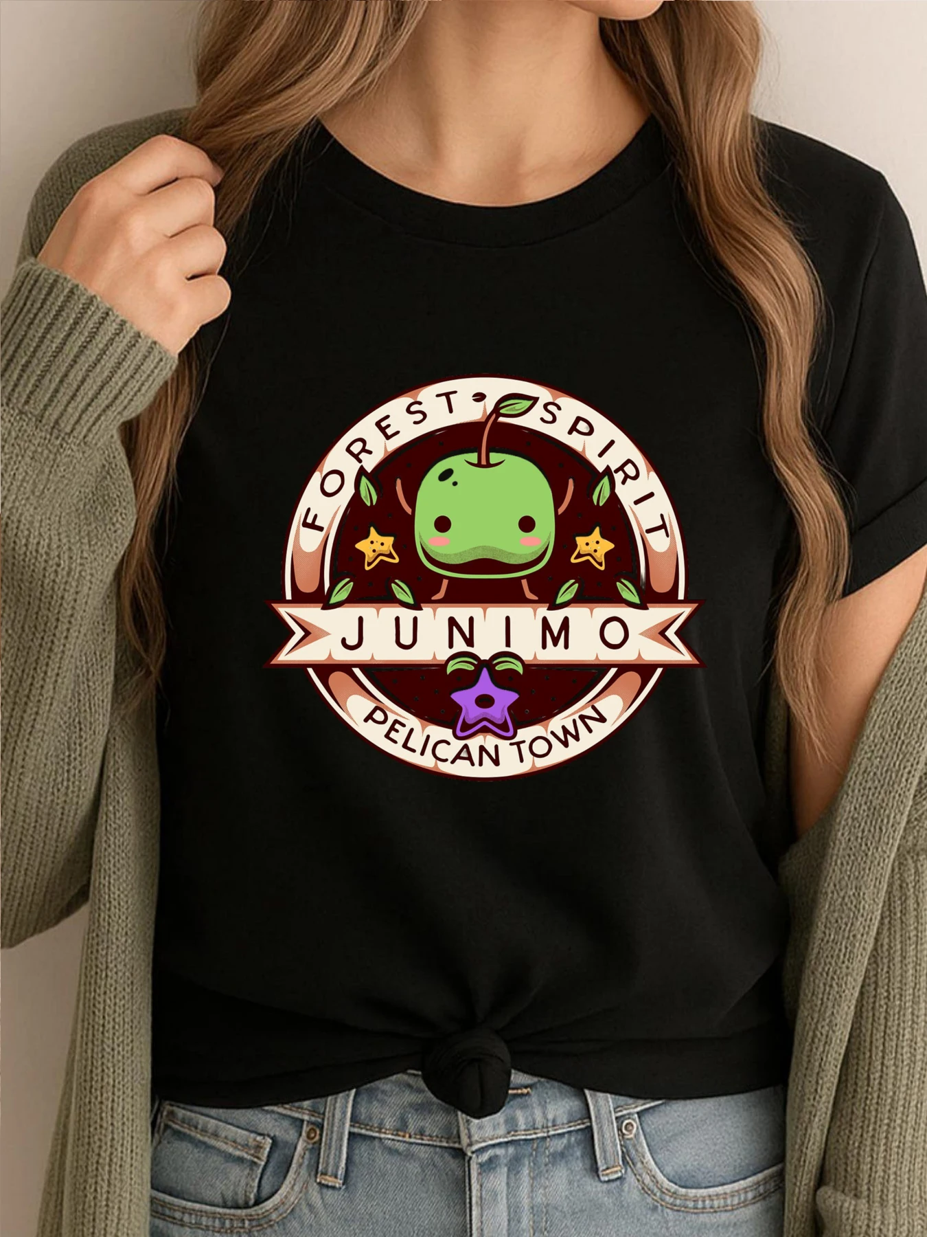 

Junimo Forest Spirit Cotton Graphic Tees Fashionable And Trendy Men Clothing Printed T-Shirt Funny Clothes